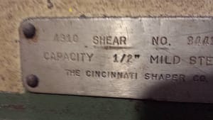 Cincinnati Mechanical Shear 2