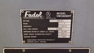 Used Fadal VMC6030HT CNC Mill For Sale