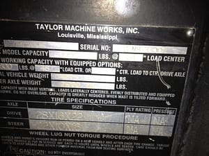 30,000lbs. Taylor T300 Forklift 1