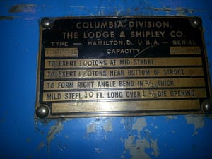 Lodge and Shipley Press Brake 2
