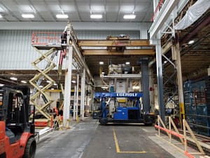 15 Ton Capacity Michigan Overhead Double Girder Bridge Crane and Rails For Sale