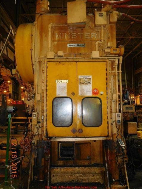200 Ton Capacity Minster Straight Side Press For Sale